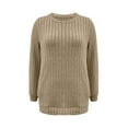thumbnail image 6 of Scyoekwg Womens Long Sweaters Fall Fashion Dressy Casual Long Sleeve Top for Women Crewneck Tunic Knit Sweaters Loose Fit Pullover With Pockets (Dark Beige,XL), 6 of 7