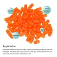 thumbnail image 4 of 100pcs 8mm(5/16') Rubber End Caps Cover Vinyl Screw Thread Protector Round Wire Shelf Caps, Orange, 4 of 5