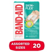 Band-Aid Brand Skin-Flex Adhesive Bandages, Assorted Sizes, 20 Ct