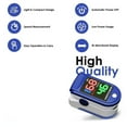 thumbnail image 5 of Fingertip Pulse Oximeter,Blood Oxygen Saturation Monitor (SpO2) with Pulse Rate Measurements and Pulse Bar Graph,Portable Digital Reading LED 4 Colors Display, 5 of 13