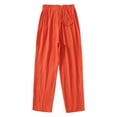 thumbnail image 3 of Pantalons Cargo pour Femmes Été Raccourcis Amples Fins Rétro Littéraire Polyvalents Fendus Pantalons pour Femmes Rouge TTG, 3 of 4