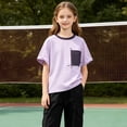 thumbnail image 2 of Eltusu Boys Athletic Shirts, Crewneck Cotton Active Casual Short Sleeve T-Shirts Purple Size 7-8 T, 2 of 7