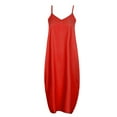 thumbnail image 3 of Robe Maxi d'Été pour Femmes Robe Longue Décontractée Bohème Sans Manches à Bretelles Smockée à Volants Longue Plage Soleil Robes, 3 of 4