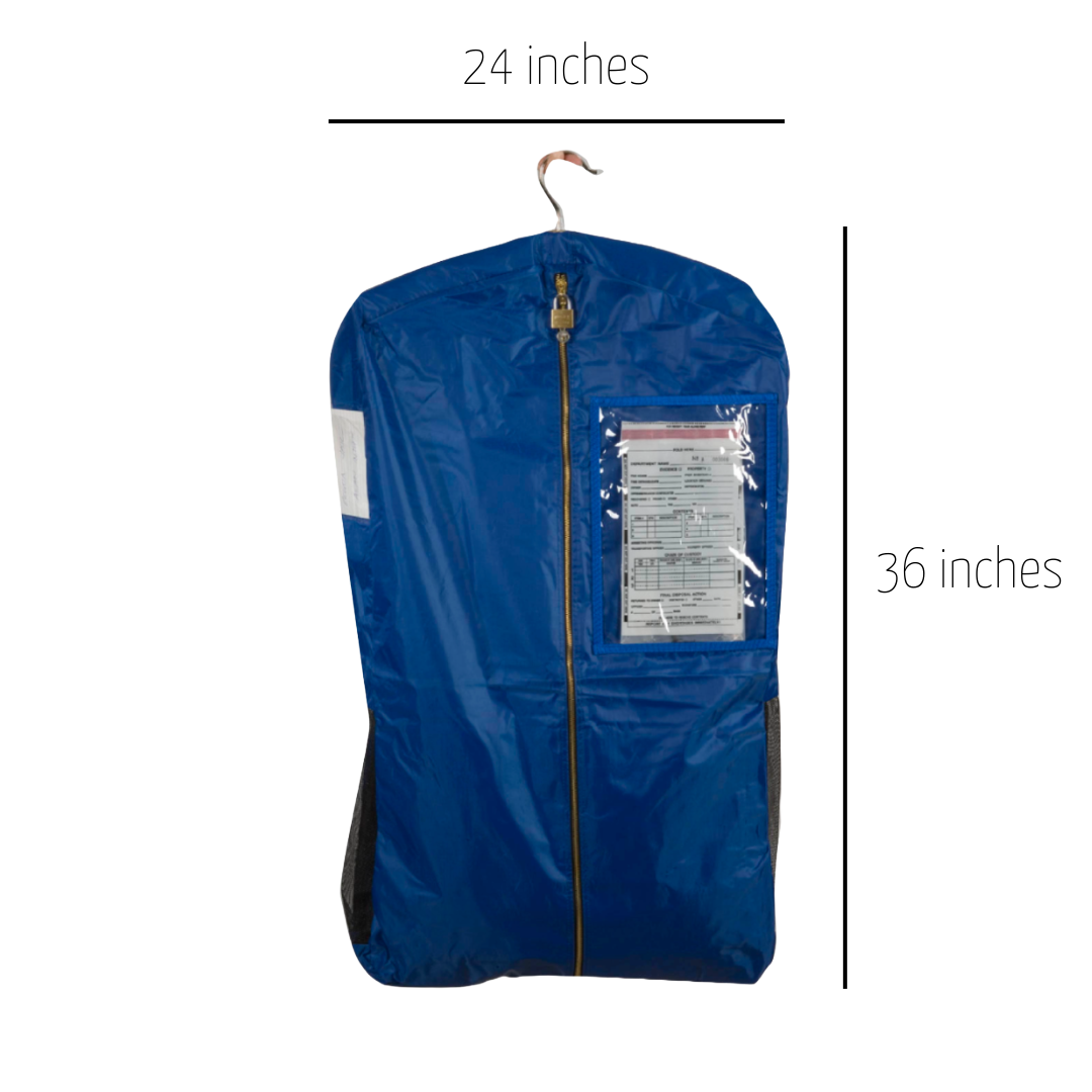 Basic LTD - 36'' Lockable Blue Nylon Inmate Property Garment Bag - 1 Count