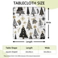 thumbnail image 2 of White Christmas Tree and Snowflake Pattern Square Fitted Tablecloth with Elastic Edge,Square Table Cover,Washable Elastic Table Cover for Home Kitchen Party Decor 34"x34", 2 of 6