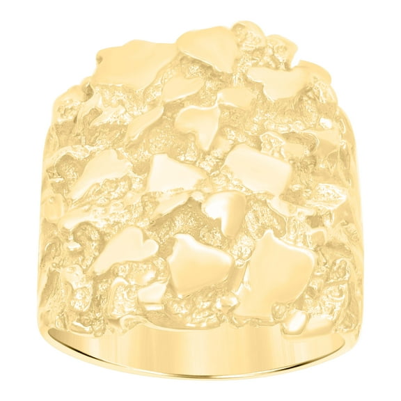 10kt 10k Yellow Gold Mens Nugget Fashion Ring