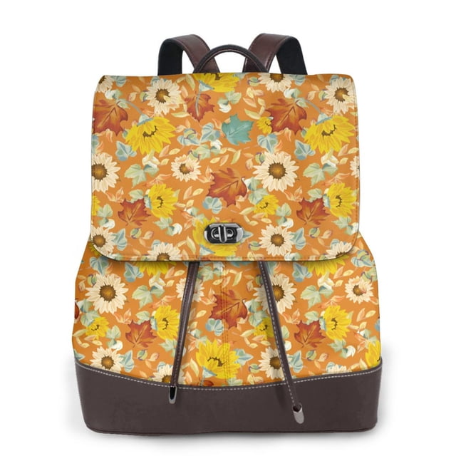 Fotbe Daisy maple fall Mochila Bolso con Estampado para Mujer, Mochila Antirrobo de Nylon Impermeable, Bolsa Ligera de Hombro
