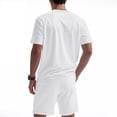 thumbnail image 4 of Weiqiqre Men's Short Sets 2 Piece Outfits Button Down Linen Shirts and Short Sets Summer Beach Outfis, 4 of 9
