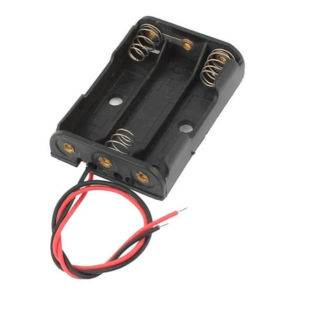 Black Plastic Wires Shell Holder Case Box for 3 x 1.5V AAA Battery