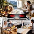 thumbnail image 2 of COKLAI Double Burner Infrared Glass Electric Hot Plate, Portable Cooktop with Adjustable Temperature, Easy-Clean Surface for Kitchen, Dorm, RV & Camping, 2 of 7
