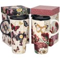 thumbnail image 1 of Ceramic Travel Mug 500ml Coffee Mug with Sealed Lid and Gift Box Unique Pattern Mug Large Mug, 1 of 5