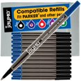 thumbnail image 1 of Jaymo Replacement for Parker Quink 1950324 - Measures 4.56 in / 116 mm Long - Rollerball Pen Refill - 24 Blue, 1 of 4