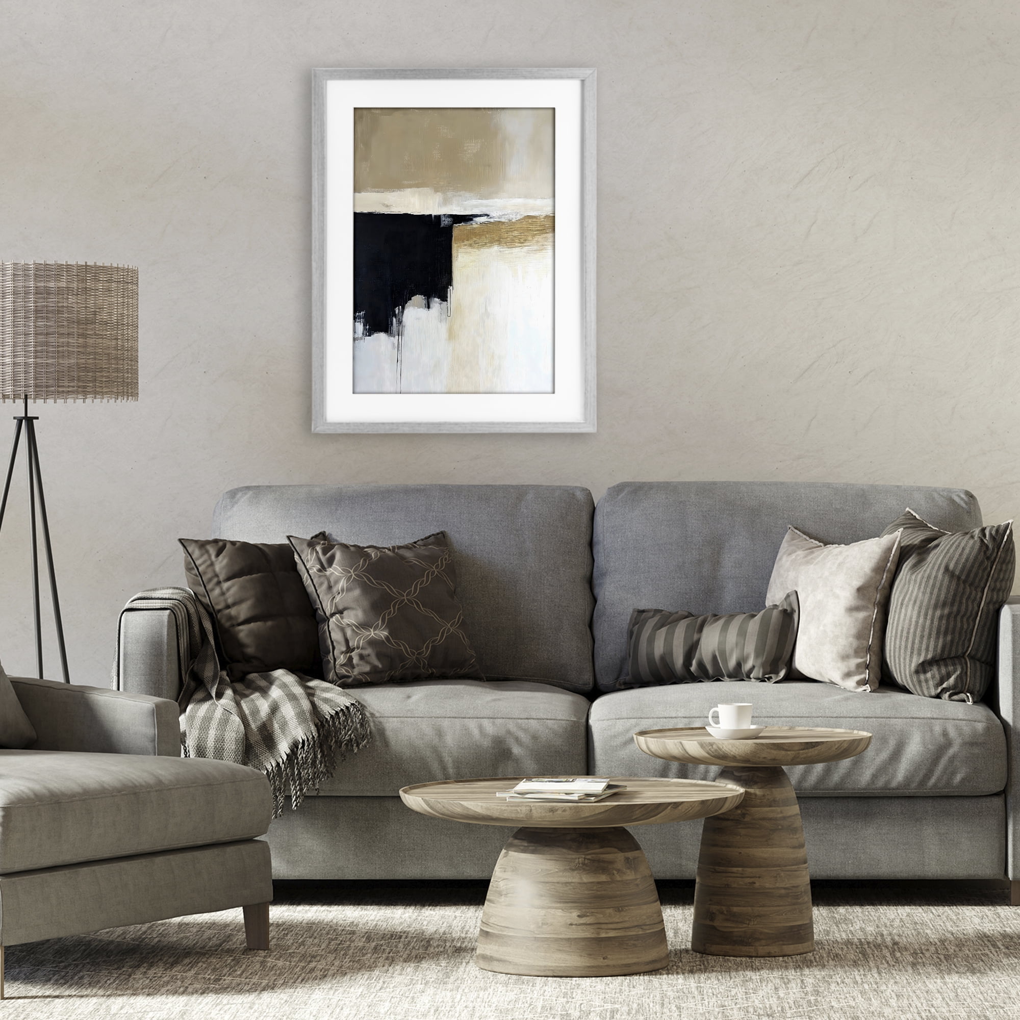Stupell Industries Desert Shades Muted Neutrals Gray Framed Print Under Glass, design by Gina Kelly