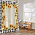 thumbnail image 4 of Summer Sunflowers Shower Curtain, Farmhouses Retro Black Plaid Waterproof Shower Curtain Set with 12 Hooks Lightweight Bath Curtains Fabric Bathroom Decor 60x72 Inches, 4 of 9