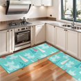 thumbnail image 3 of Kitchen Rugs Sets Of 2,Turquoise Christmas Tree Pattern Anti Fatigue Kitchen Mat Rugs Non Slip Washable,Decorative Kitchen Floor Mats for Kitchen,Sink,Laundry,17"X47", 3 of 5