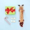 thumbnail image 3 of ZippyPaws - Jigglerz Holiday Tough No Stuffing Squeaky Plush Dog Toy with Crinkle Head and Tail - Reindeer, 3 of 4