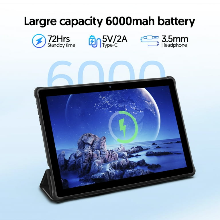 PUTTECH 10-inch Android 14 Tablet, 6GB RAM, 64GB Storage, 1TB