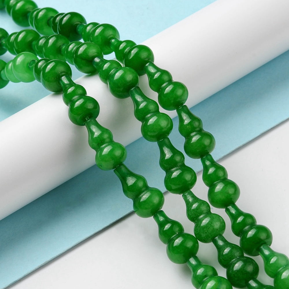 2Strand Natural White Jade Beads Strands Dyed Gourd Green 17.5~18.5x9.5~10mm Hole: 1.2mm about 23~24pcs/strand 16.14~16.34 inch(41~41.5cm)