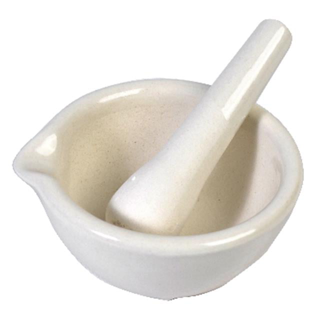 OmniWare White Porcelain Large 4.75 Inch Mortar and Pestle