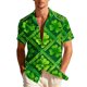thumbnail image 2 of Blusa y camisa hawaiana de manga corta con cuello vuelto para hombre, camisa unisex de verano para playa, informal, de manga corta, con botones, ropa estampada para el Día de San Patricio, blusa para, 2 of 8