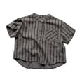 thumbnail image 1 of COM1950s Hauts d'Été Mignons, T-Shirt à Manches Courtes en Coton à Rayures pour Enfants, Col Rond, Shorts en Coton pour Garçons, 1 of 6