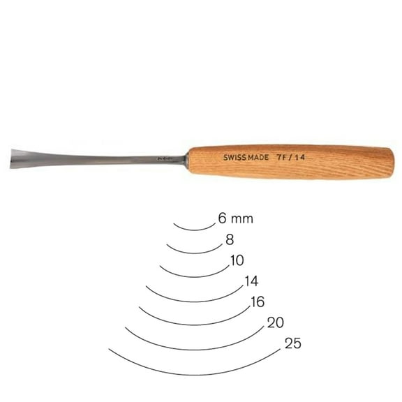 Pfeil "Swiss Made" 20Mm #7 Sweep Fishtail Gouge