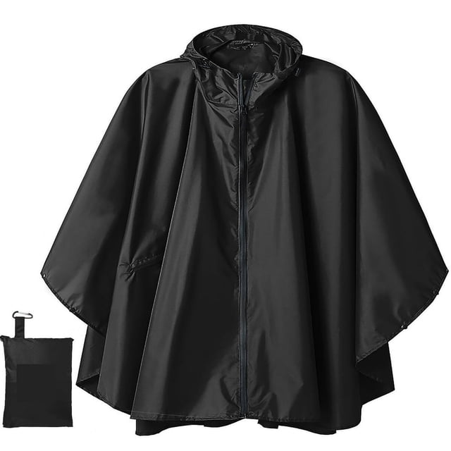 LEEYNEER Poncho Imperméable à Capuche pour Adultes Femmes avec Poches