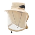 thumbnail image 4 of Sombrero de red Sombrero para el sol Práctico Transpirable Secado rápido Ligero para hombres Mujeres para Caqui, 4 of 9