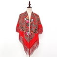 thumbnail image 2 of Wovix Oversized Women's Traditional Retro Scarf Wrap Tassel Fringes Floral Poncho Shawl Printing Shawl Novelties Trendy Unique Design Selection, 2 of 5