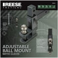 thumbnail image 3 of Reese 7089444 Adjustable Trailer Hitch Ball Mount (2 Inch Trailer Ball), Fits, 2 Inch Square Receiver, 7.25 Inch Drop, 6,000 lbs. Capacity, Black, 3 of 5