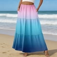 thumbnail image 2 of Women Skirt Boho Gradient High Waisted Flowy Maxi Skirts Tiered Long Skirts with Pockets for Summer Beach Vacation, 2 of 6