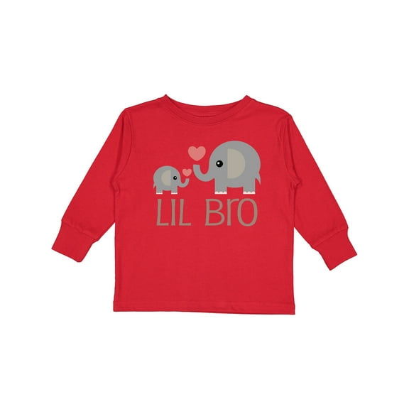 Inktastic Lil Bro Matching Elephant Boys Long Sleeve Toddler T-Shirt