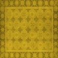 thumbnail image 1 of Ahgly Company Machine Washable Indoor Square Oriental Yellow Industrial Area Rugs, 7' Square, 1 of 4
