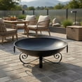 thumbnail image 5 of Spaco 24" Heavy-Duty Metal Outdoor Fire Pit Bowl with Carry Handles, Rust-Resistant Wood-Burning Backyard, Beach & Camping Firepit, Black, 5 of 8