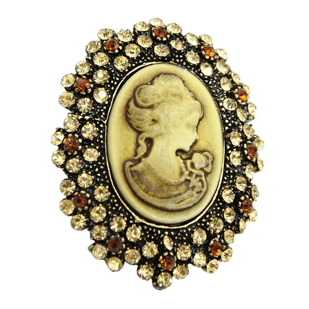 Broche Retro Hermosa Reina Victoria Broche Decorativo para Bufanda Bolsa Ropa (Dorado)