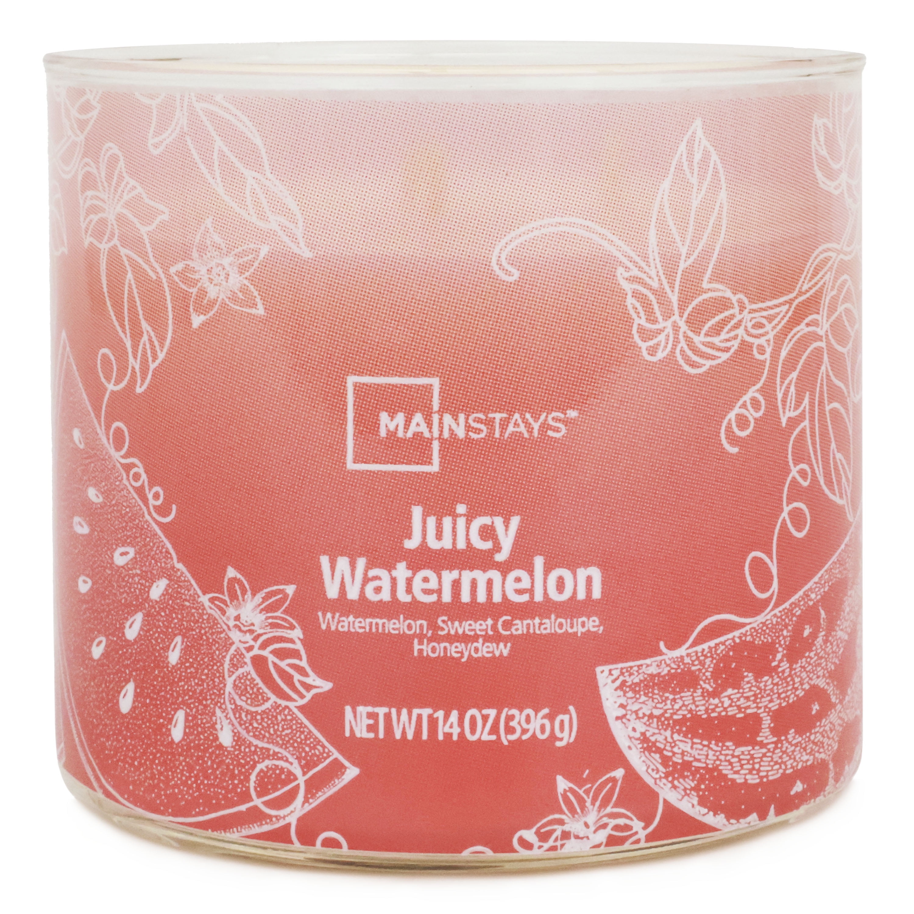 (4 pack) Mainstays 3-Wick Ombre Wrap Juicy Watermelon Candle, 14-Ounce