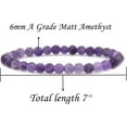 thumbnail image 2 of Natural A Grade Matt Amethyst Gemstone 6mm Round Beads Stretch Bracelet 7" Unisex, 2 of 4