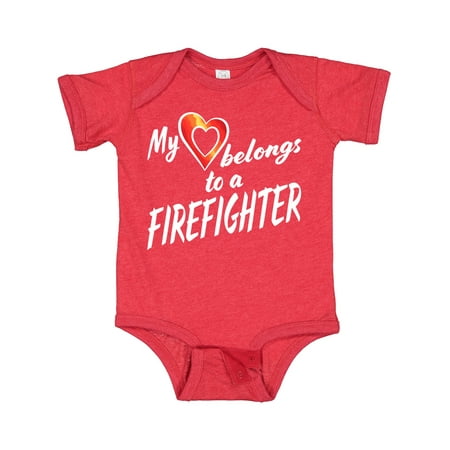 

Inktastic My Heart Belongs to a Firefighter with Red Heart Gift Baby Boy or Baby Girl Bodysuit