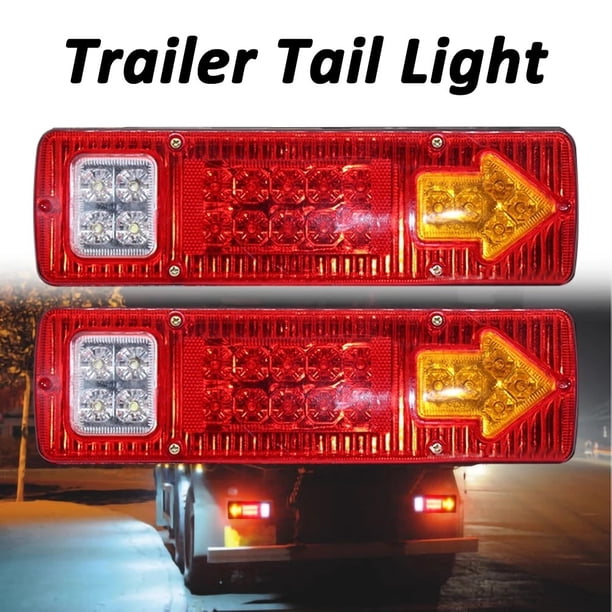 2 luces traseras para remolque de camión de 12 V, 19 LED, luz de freno impermeable, luces indicadoras de señal de giro inverso, lámpara de funcionamiento para camión, remolque, furgoneta