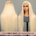 thumbnail image 2 of 30Inch 613 13x6 Lace Front Wig Human Hair 200 Density 613 Lace Front Wig Human Hair Blonde Wig Human Hair Straight Lace Frontal Wig Human Hair Pre Plucked With Baby Hair (613 Blonde Wig), 2 of 7