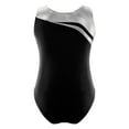 thumbnail image 2 of renvena Girls Gymnastics Leotard Shiny Metallic Ballet Dance Leotard Bodysuit Activewear Size 6-16 A Black 8, 2 of 6