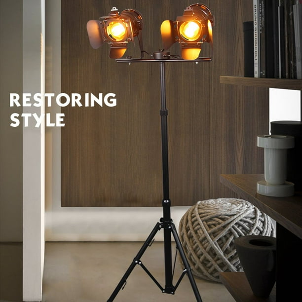 Industrial Tripod Floor Lamp For Living, Retro Spotlight Floor Lamp