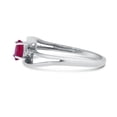 thumbnail image 4 of 10k White Gold Oval Ruby And Diamond Wave Ring, 4 of 6