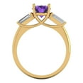 thumbnail image 4 of 2.5 ctw 3 Stone Anniversary Ring for Women | Oval Cut Natural Amethyst | Hyperallergenic Solid 18K Yellow Gold, 4 of 5