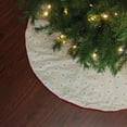 thumbnail image 2 of Northlight 48" Beige with Red and White Embroidered Snowflakes Christmas Tree Skirt, 2 of 2
