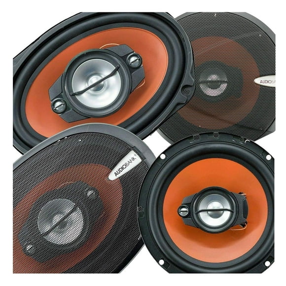 Audiobank Genuine (2) 6X9 4-Way Blue Car Audio Stereo Coaxial Speakers - AB790 Genuine (2) 6.5" 3-Way Blue Car Audio Stereo Coaxial Speakers - AB674