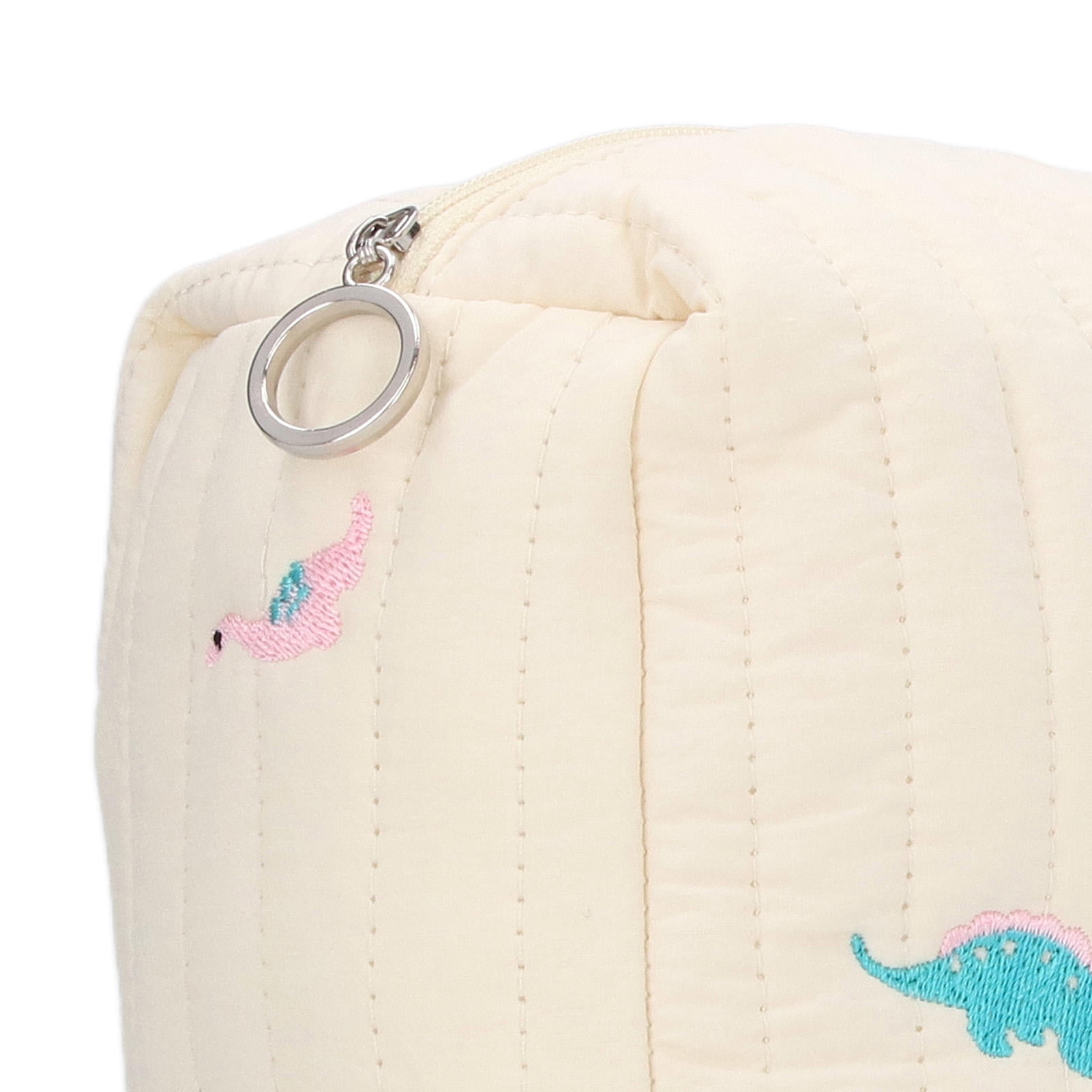 LAZIOEGR Soft Cotton Diaper Bag Organizer – Large Capacity Stroller Pouch with Embroidered Dinosaur Design, Ideal for Travel & Baby Essentials