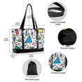 thumbnail image 2 of FORMRS Canvas Laptop Tote Bag for Women with 15.6" Computer Compartments Shoulder Handbag, Blue Triangles, 2 of 7