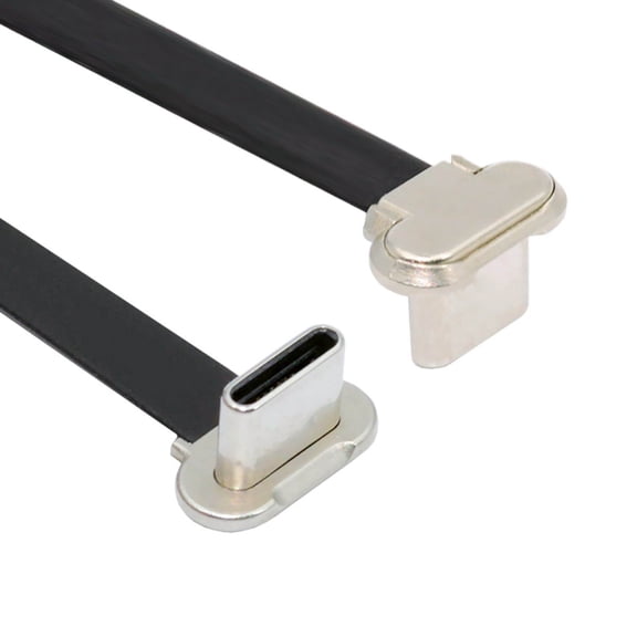 FVH Angled USB-C Type C to USB-C Ultra Slim Flat Power USB2.0 Data Cable 65W Fast Charge for Laptop Tablet Phone