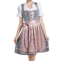 Drses‌‌ ‌Bavarian Traditional Costume 3-Piece Set - Oktoberfest Dress with Apron & Blouse
